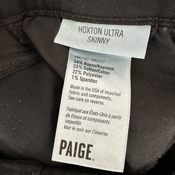 Paige   Hoxton Ultra-Skinny Ankle Jeans, Black Shadow - Picture 9 of 9